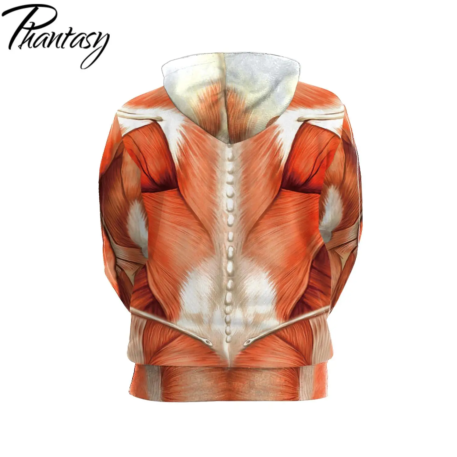 Phantasy Japanese Anime Hoodies Unisex Superhero Muscle Print Pullover Cosplay Costume Hooded Streetwear Loose Sweatshirt Jacket