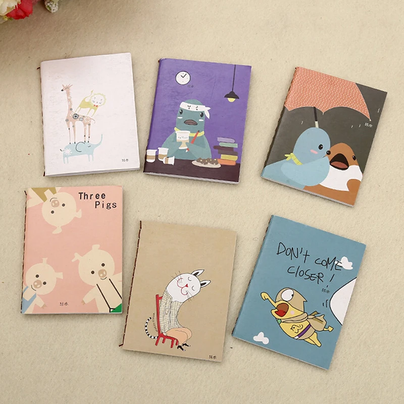 

Cute Cartoon Diary Drawing Painting Graffiti Small Soft Cover Blank Paper Notebook Memo Pad School Office Pads Stationery