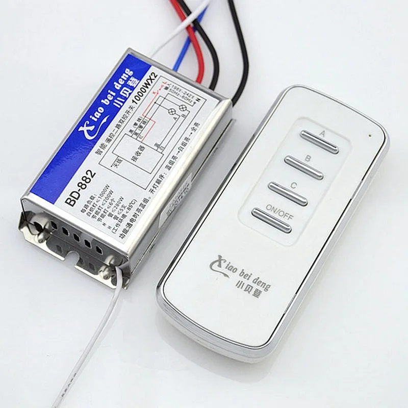2 Ways Smart Digital Wireless Remotes Control Switch AC110V AC220V Remote Controller Through Wall for LED Light Lamp
