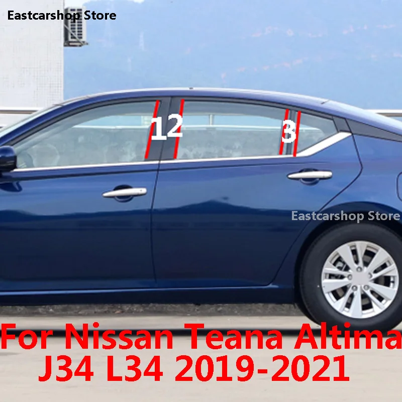 

For Nissan Teana Altima J34 L34 2019 2020 2021 Car PC Door Window Central Middle Column Trim Decoration B C Strip Accessories