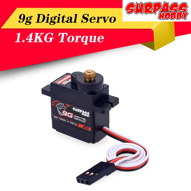 SURPASS Hobby S0009M 9g Metal Gear 1.4KG Digital Servo for RC Fixed-Wing Airplane Robot Car Boat Duct Plane