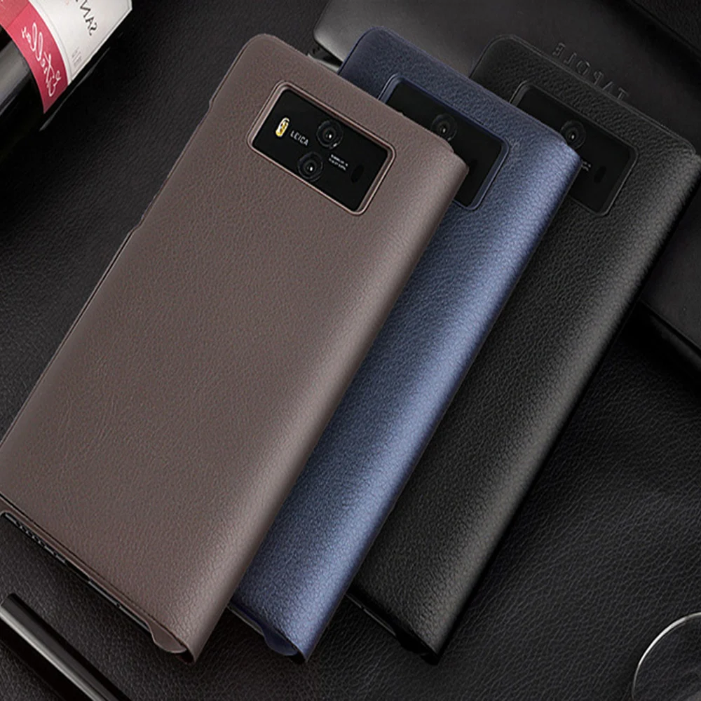 Smart View Flip Cover Leather Phone Case For Huawei Mate 10 Pro Mate10 10pro Mate10pro Luxury Magnetic Cover Shockproof 360