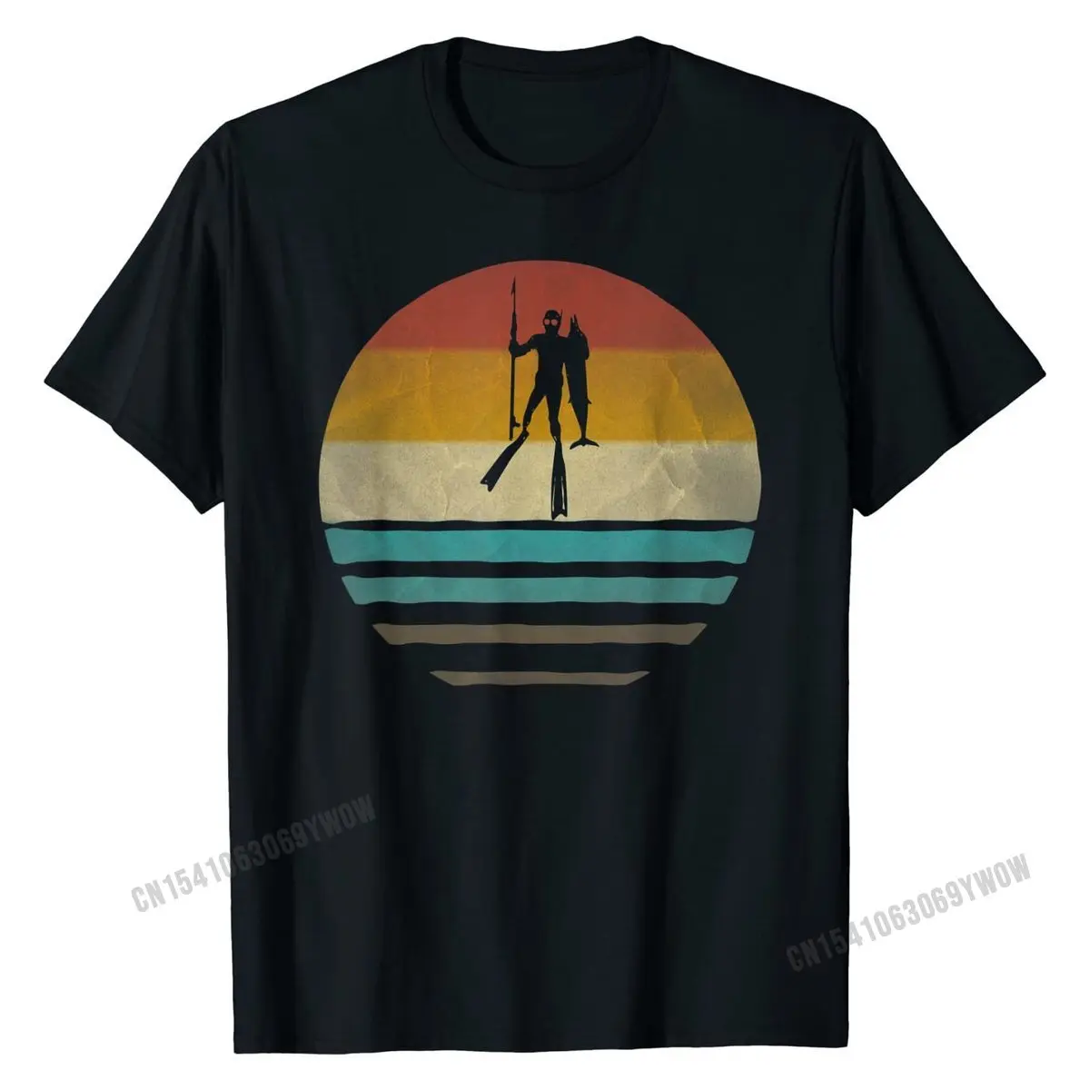 Spearfishing Shirt Retro Vintage Silhouette Distressed Gift New Coming Casual T Shirt Cotton Men Tops Tees Casual