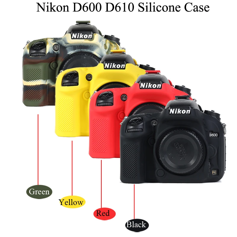 Ładna torba na kamera wideo do Nikon D600 D610 futerał silikonowy D3300 D3400 D3500 gumowy futerał na aparat obudowa ochronna pokrywa skóra