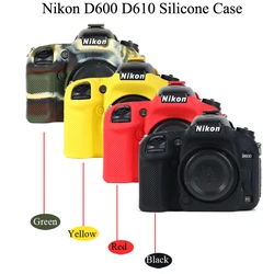 Ładna torba na kamera wideo do Nikon D600 D610 futerał silikonowy D3300 D3400 D3500 gumowy futerał na aparat obudowa ochronna pokrywa skóra