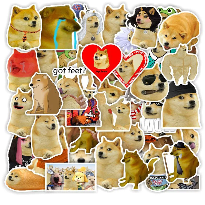 10/30/50pcs Funny Dog Meme Stickers fai da te Laptop skateboard bagagli telefono moto auto giocattolo per bambini adesivo impermeabile decalcomania classica