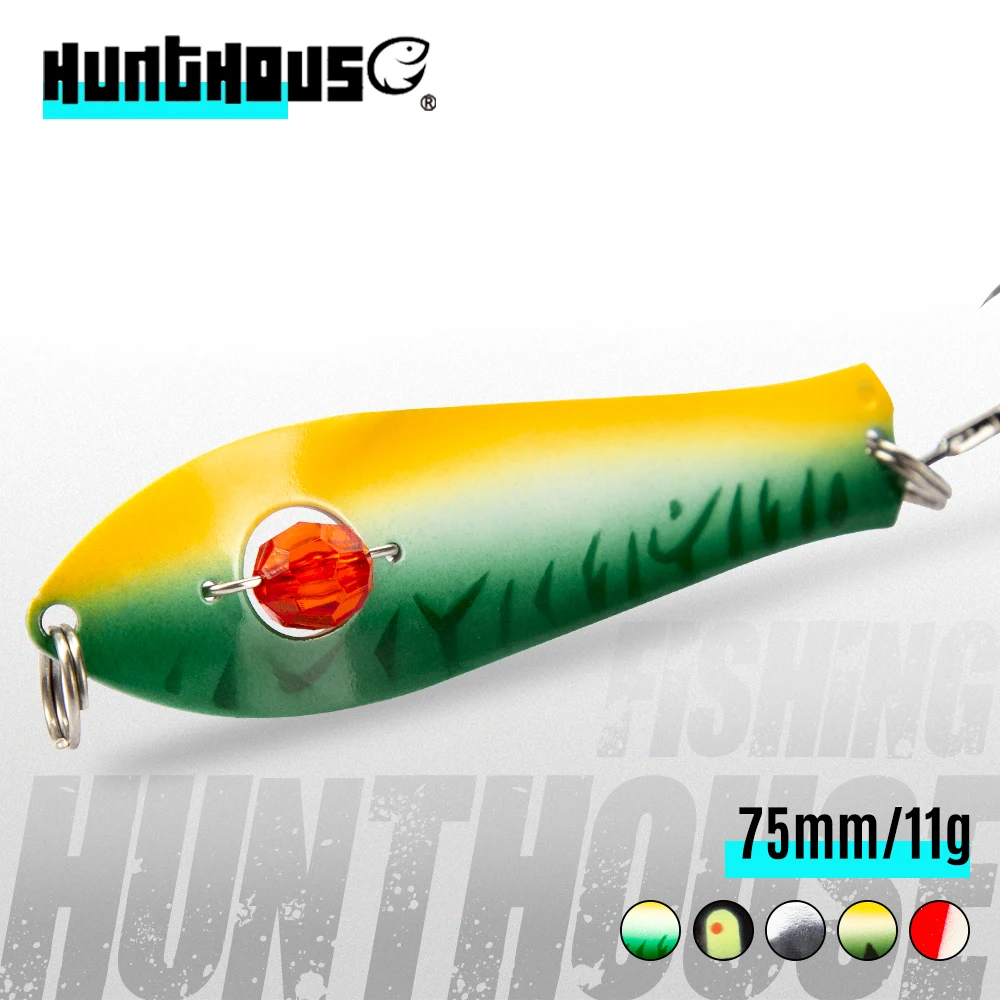 

Hunthouse Metal Jig Spinner Spinning Fishing Lure Hard Bait Sinking Slow Spoon Trout Area 75mm 11g For Pike Bass Fish Tackle