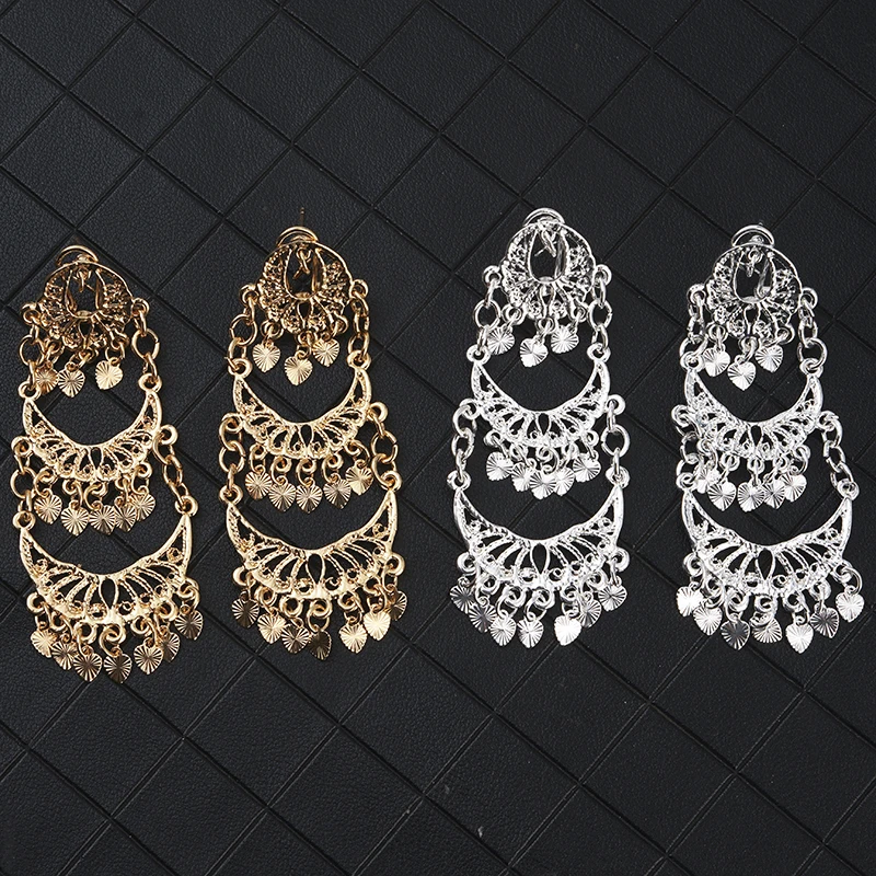 Algeria Caftan Wedding Gold Color Earring Fashion Jewelry Moon Shape Alloy Ear Jewelry
