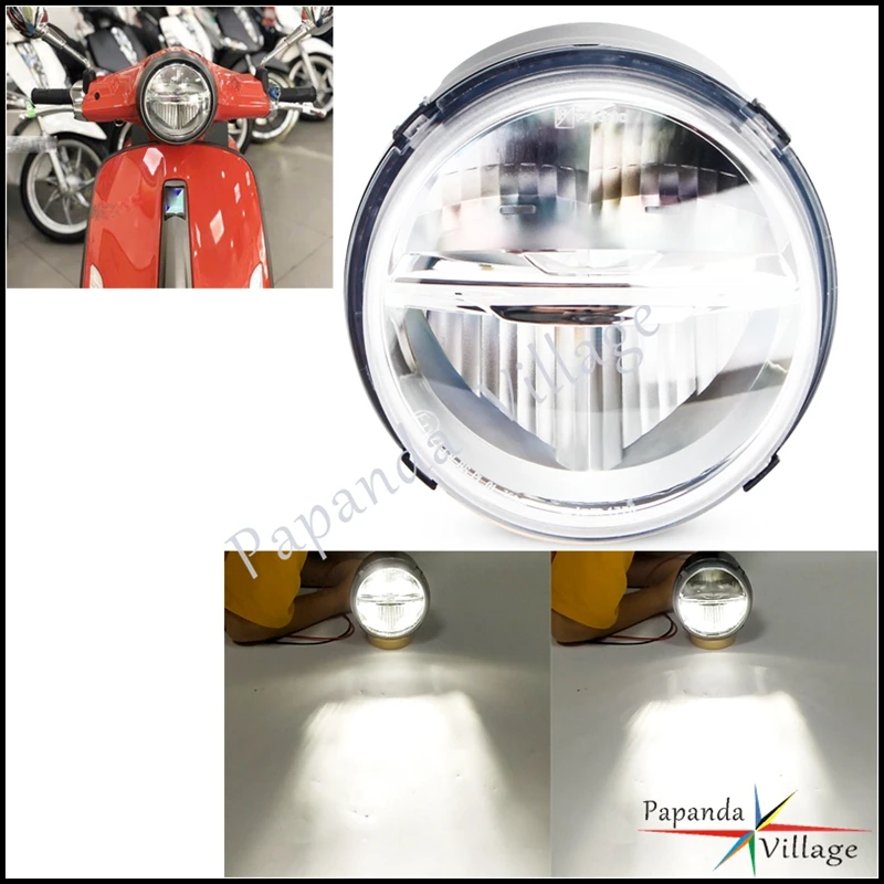 

Motorcycle 12V LED Headlight Headlamp For Primavera 150 3V ie 2019 Touring Scooter E13 Emark Front Light Hi/Lo Beam Head Lamp