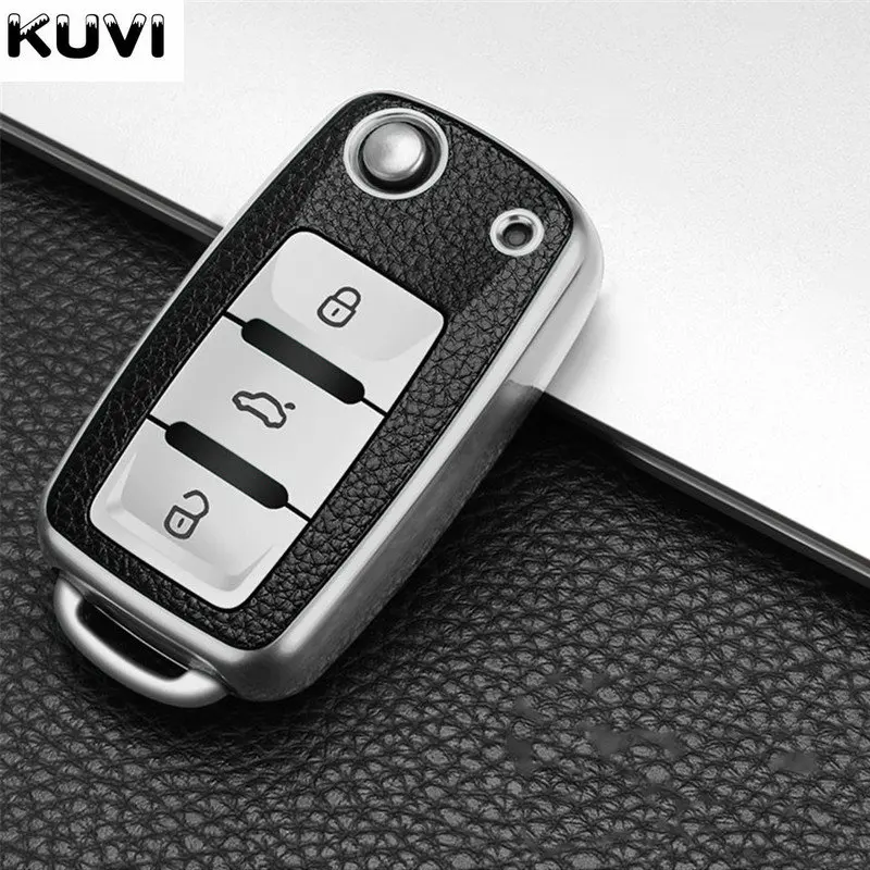 Promotion Leather TPU Car Key Case Cover Fob For VW Volkswagen Polo Tiguan Passat Golf MK Jetta Skoda Kodiaq Superb Octavia Seat