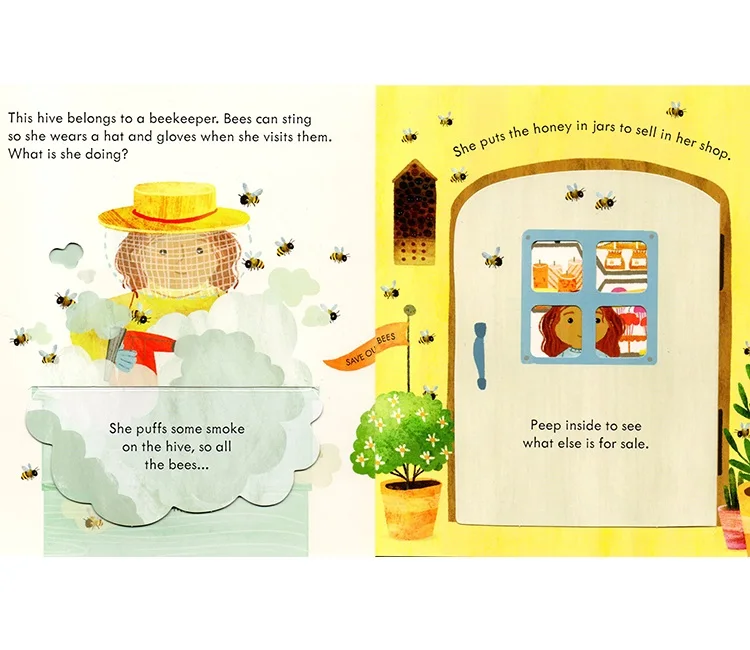 Peep Inside a Beehive English 3D Flap Picture Book Bee Enlightenment Cognitive Picture Books Children Toys