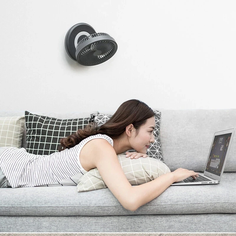 Youpin-مروحة راحة دوران تعليق ، إضاءة ليلية ، هادئة ، قابلة لإعادة الشحن ، لاسلكية ، قابلة للطي ، جهاز تهوية كهربائي ، 4 تروس