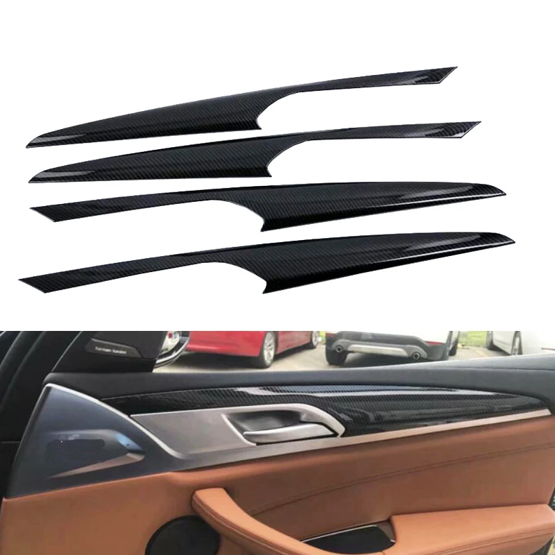 1 Set ABS Carbon Fiber Car Sytling Inner Door Strip Trim Decorative Accessories Interior Cover For BMW X3 G01 G02 2018 2019 2020