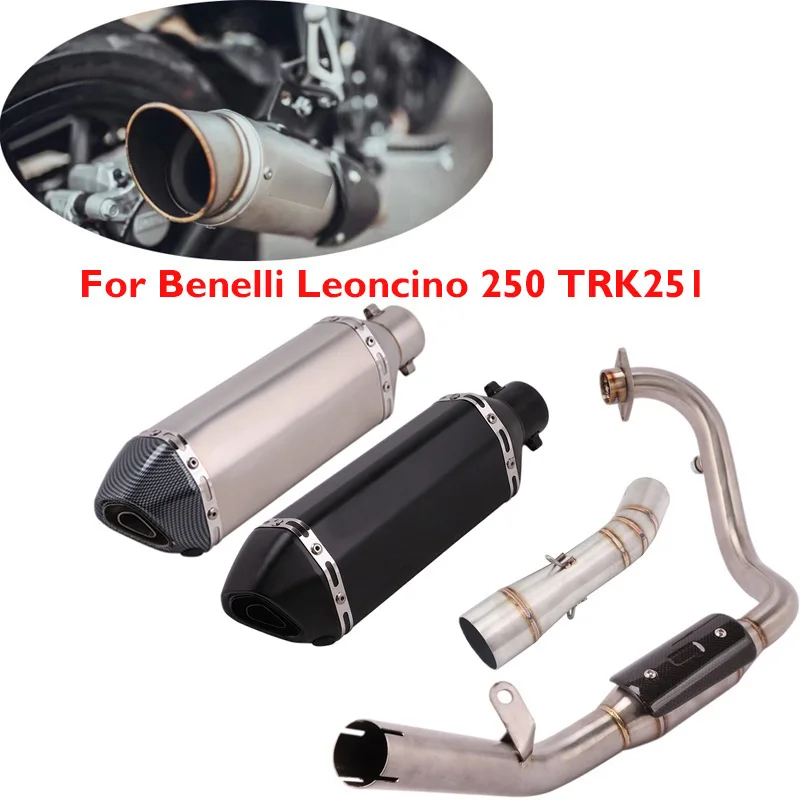 Motorcycle Exhaust Pipe Connect Tube Middle Link Connection Muffler Escape Silencer Baffle for Benelli Leoncino 250 TRK251