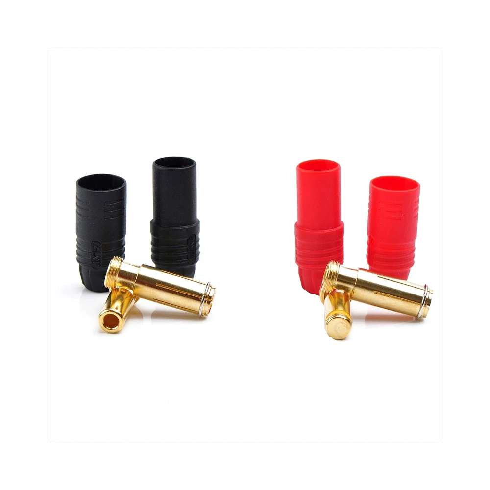 2PCS Amass AS150  7mm XT150 6mm Anti Spark Banana Connector Plug Gold-plating Male Female Red Black for Lipo Battery RC parts