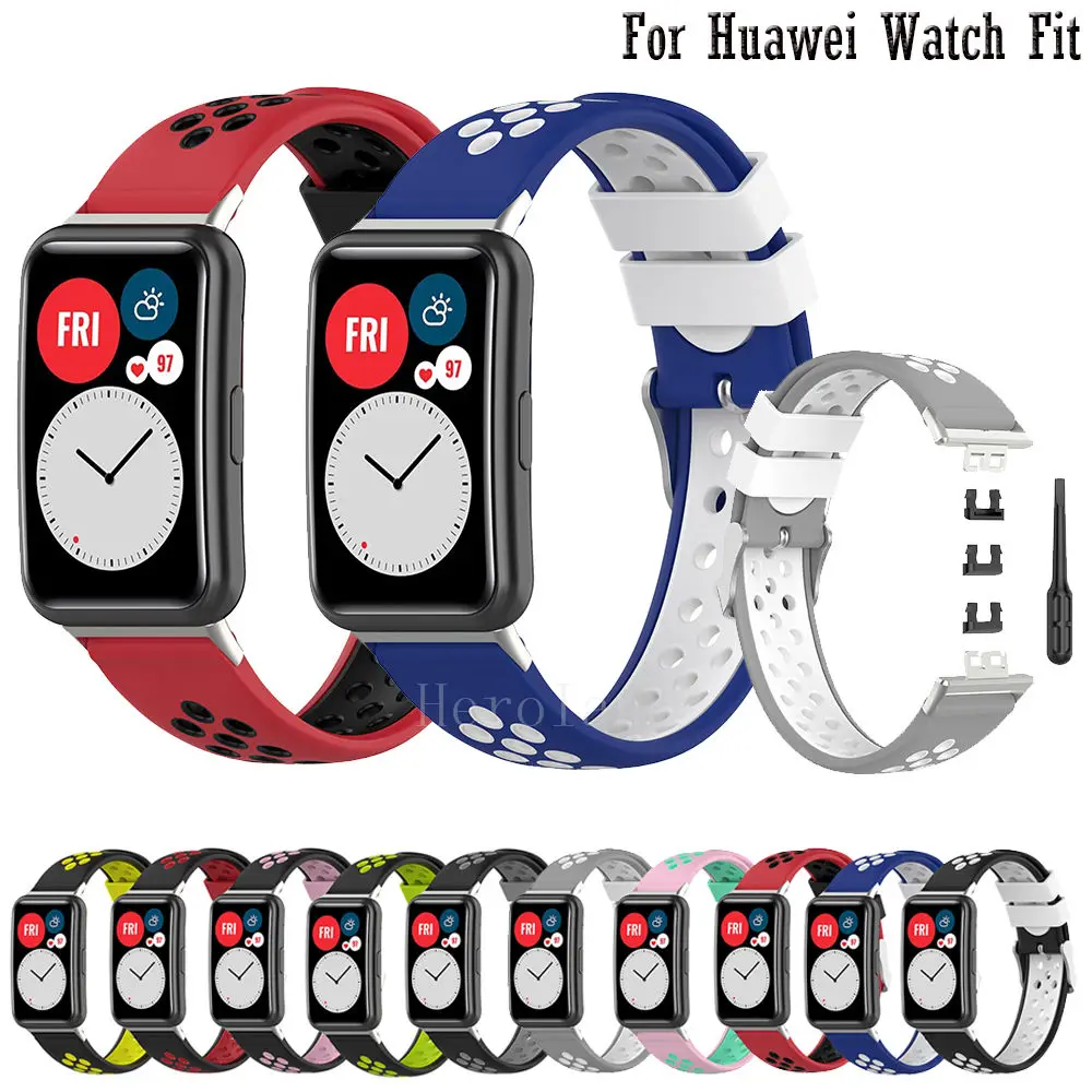 

Silicone Watchband For Huawei Watch Fit Strap Smarwatch Band Wriststrap 2022 bracelet Waterproof printing Accessories with tool