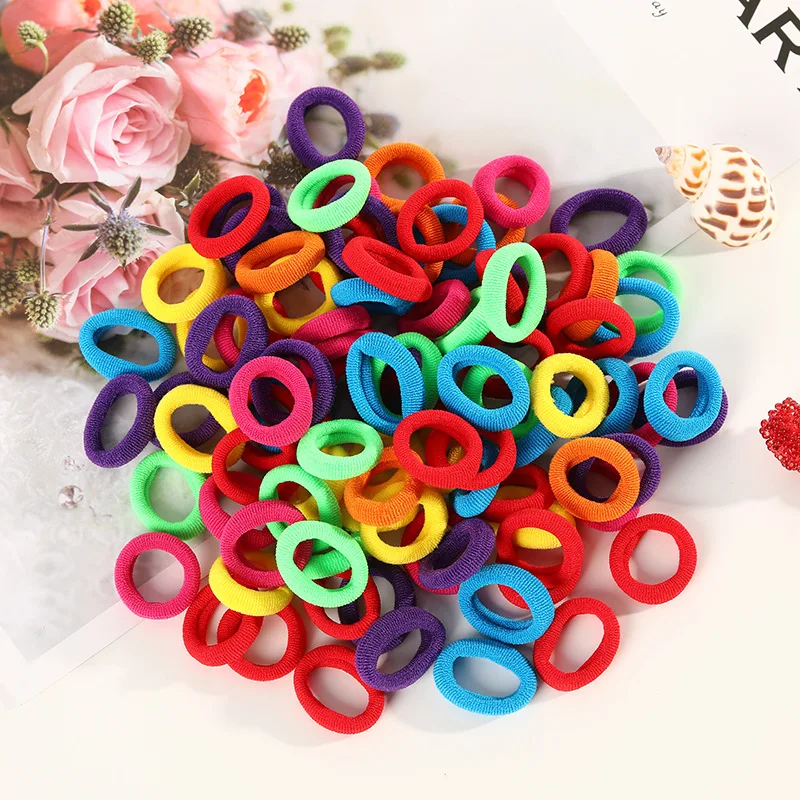 50/100pcs/Set Elastic Hair Bands Girls Hair Accessories Colorful Nylon Headband Kids Ponytail Holder Scrunchie Ornaments Gift