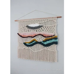 Colorful Hand Woven Tapestry Gorgeous Macrame Bohemian Chic Wall Hanging For Home Decoration Living Room Apartment Dorm 80*80CM