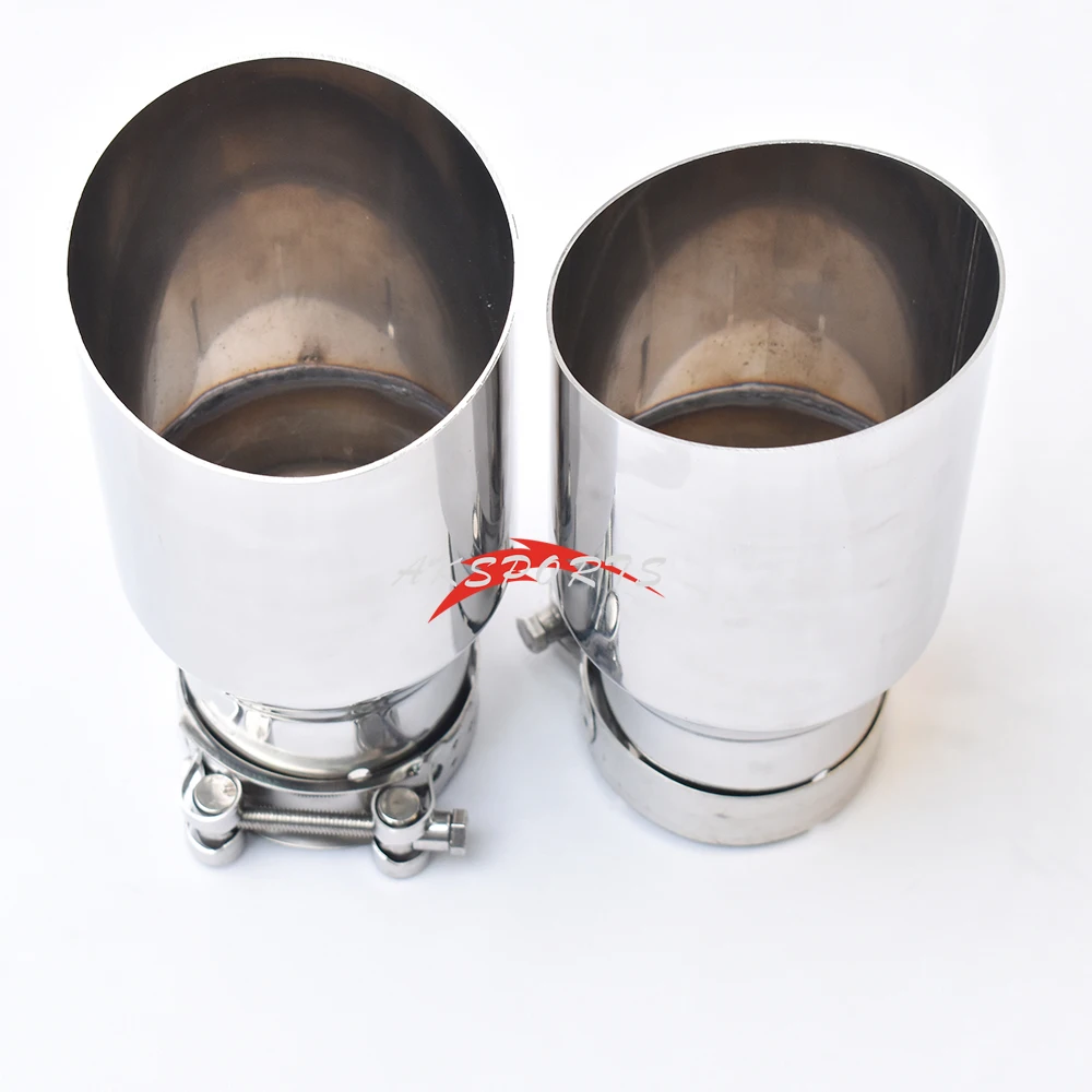 1 pc carro modificado tubo de escape aço inoxidável universal em linha reta slash corte borda brilhante silenciador ponta