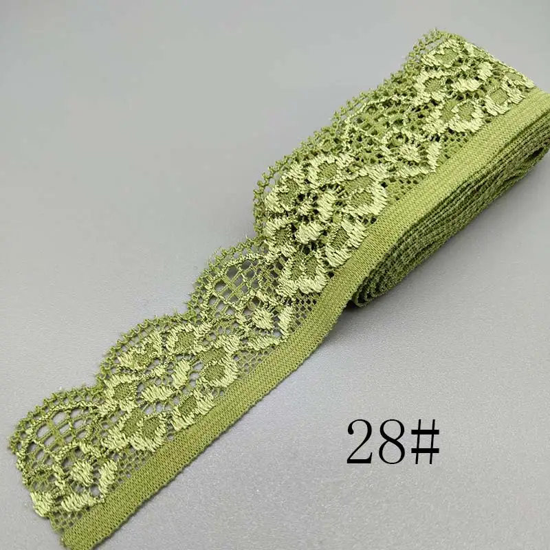 Beatiful 2Yard Soft Elastic 2.5CM Wide Lace Trim Diy Clothes Skirt Fabric Used For Underwear Panties Skirt Lace Ribbon