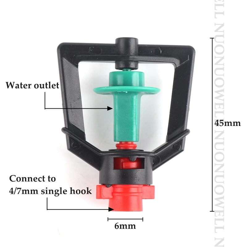 5sets 13~50cm O.D 6mm Box Rotary Sprinkler kit Irrigation Nozzle Support Spike Ground Rod Watering Garden Irrigation Combination