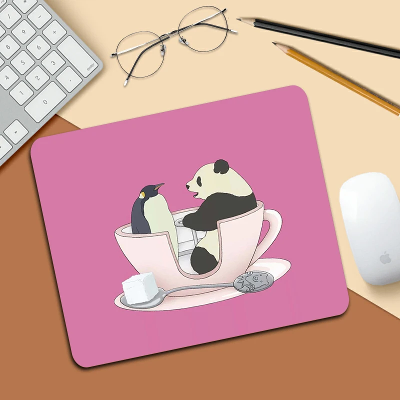 Panda bonito animal pequeno computador mousepad gamer acessórios para pc gamer completo barato jogo teclado almofada do mouse almofadas de mesa