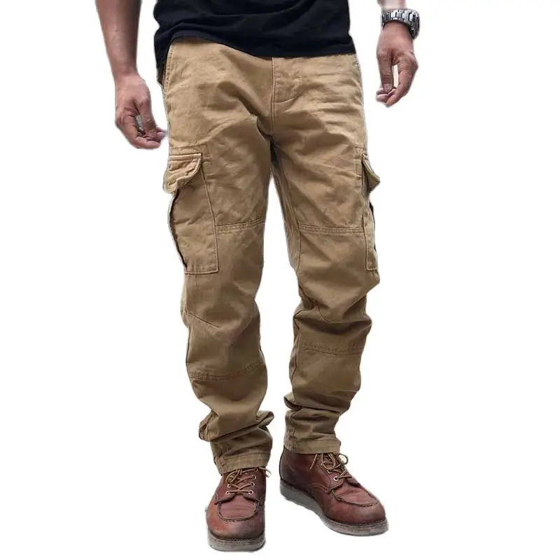 Military Style Cargo Pants Men Casual Pants Cotton Trousers Regular Slim Leg Zipper Street Fashion Tactical Pants Man Clothing