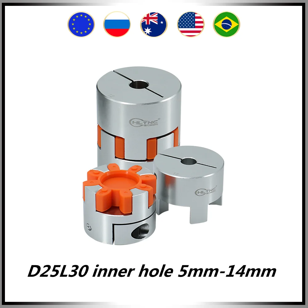 Penghubung Batang Rahang Motor CNC Kopling Poros Plum Laba-laba Fleksibel LF-B-D25L30 Lubang Dalam 5Mm-14Mm Kopling Elastis