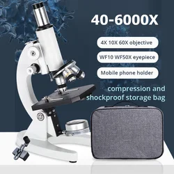 6000X High Magnification Optical Microscope Professional Biology HD Experiment Photography Junior Children Science Sperm Microbe