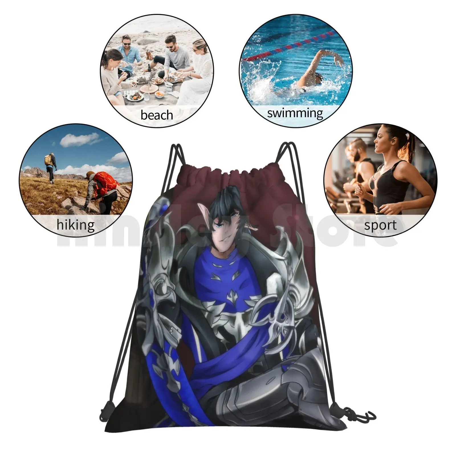 Final Nette Xiv-Ser Aymeric Proximity Wstring Bag, Riding Climbing, Gym Bag, Anime Manga Final Nette 14 14, Ffxiv Final