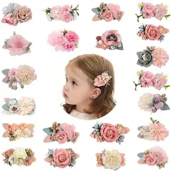 21pc/lot Chiffon Flower Hair Clips Pins Accessories Cute Hair Clips Pins for Baby Girls Hairpins Toddlers Kids Hair Accessories