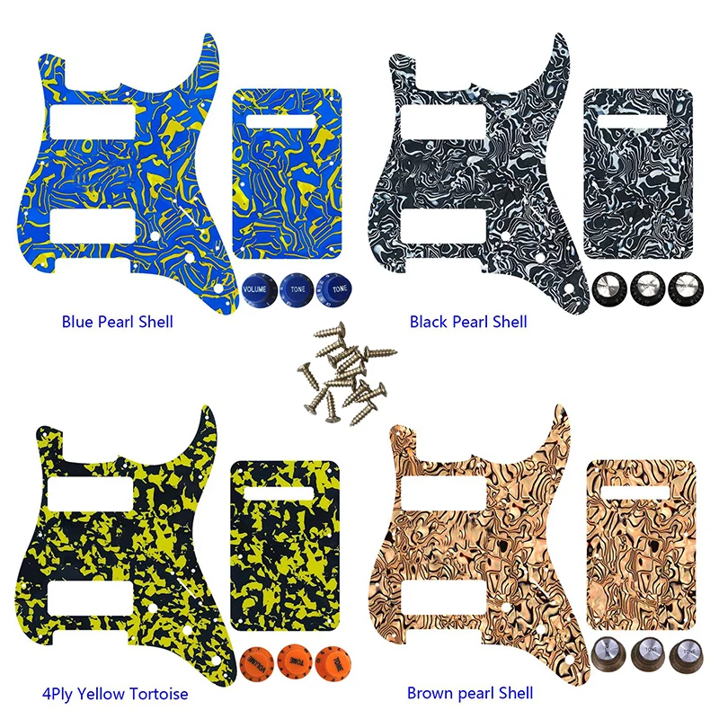 FeiMan Custom Great Quality Parts Guitar Pickguard For US 11 Screw Holes Strat 2 P90 Humbucker & Back Plate & Control Knob