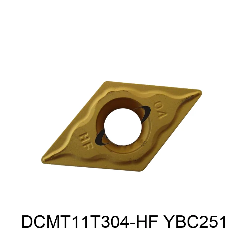 Original ct Dcmt11t304-hf Ybc251 Inserções de Carboneto Ferramentas Torneamento para Acabamento Aço Dcmt 11t304 Cnc Torno Cortador Ferramentas