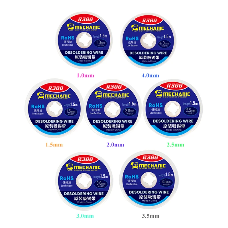10 teile/los MECHANIKER Solder Docht Entferner Entlötdraht 1,0/1,5/2,0/2,5/3,0/3,5/4,0mm Entlötgeflecht BGA Löten Werkzeuge – Detail 8