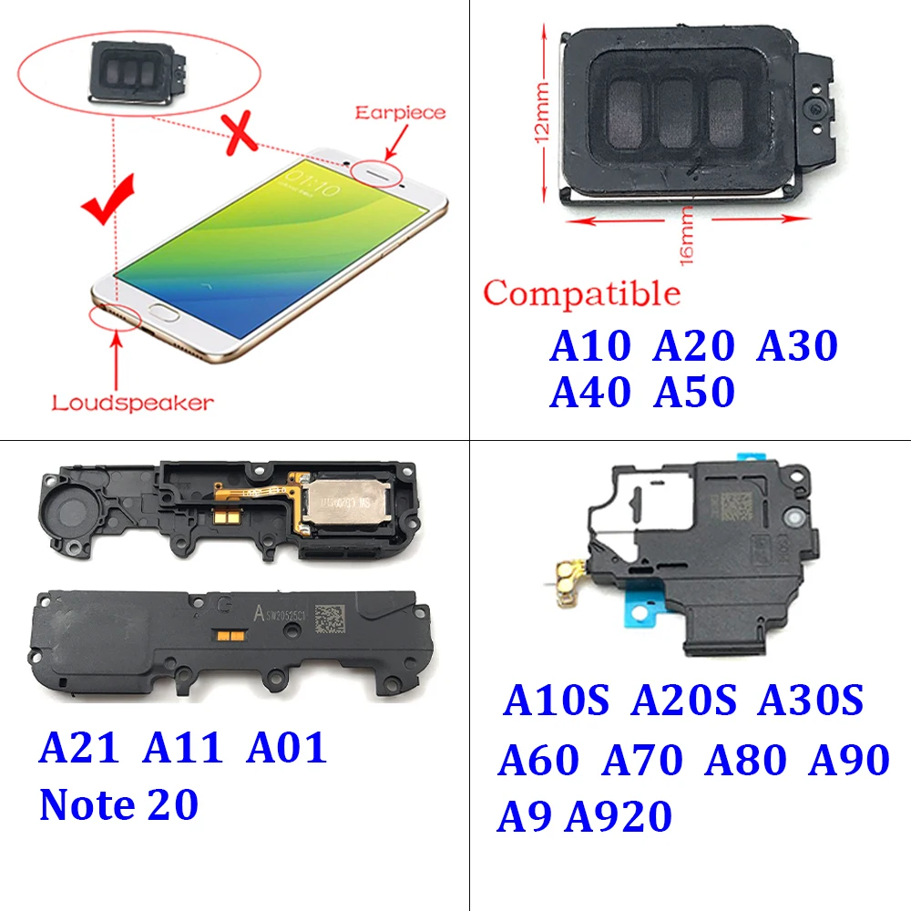 Loud Speaker Buzzer Ringer Loudspeaker For Samsung A11 A01 A21 A10S A20S A30S A9 A10 A20 A30 A40 A50 A60 A70 A80 A90 Note 20