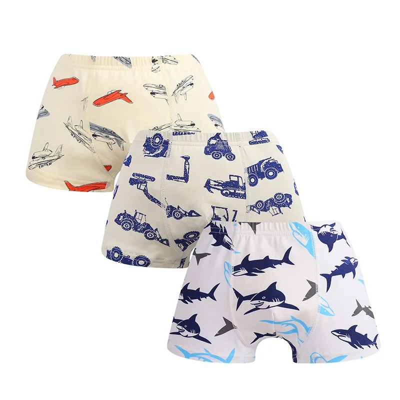 3Pcs Baby Boys Underwear Cotton Cartoon Dinosaur Children\'s Shorts Panties for Boys Toddler Teenagers Comfortable Underpants