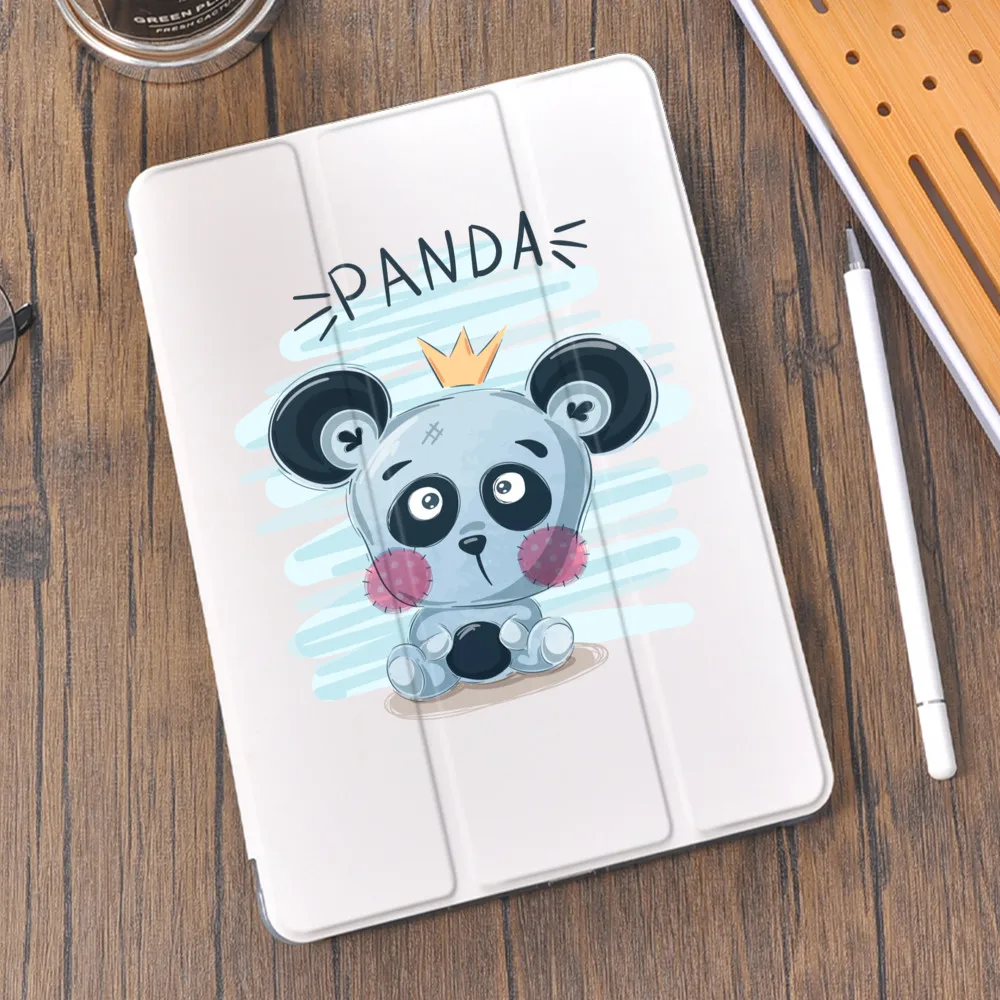 Cute Panda luxury Silicone iPad Case For 10.2  Air 4 Pro 10.9 2020 With Pen Holder 7th 8th Generation 12.9 Pro 2018 Mini 4 5