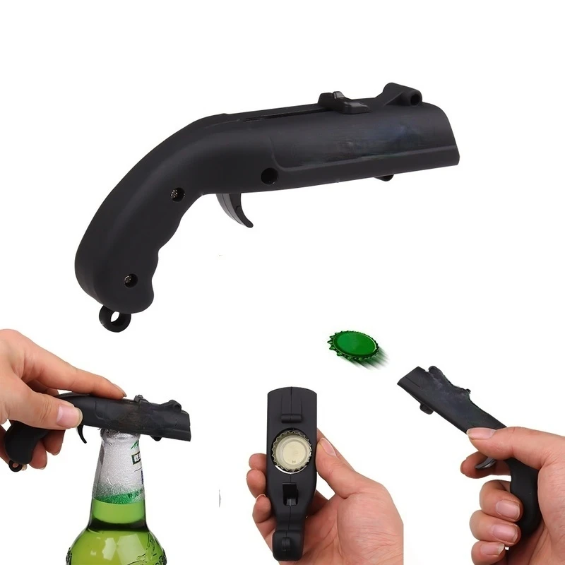 Creative Gun-Type Portable Beer Bottle Opener, Cap Gun, Bar Summer Outdoor Celebration Wine Set, H4444, 1874