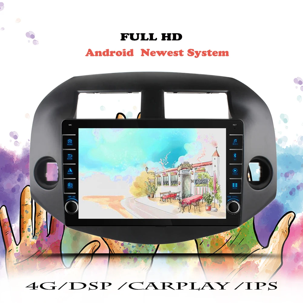 Multimedia Player Android 14 Car Radio For Toyota RAV4 2006 2007 2008 2009 2010 2011 2012 GPS Navigation DVD 2 din Tape Recorder