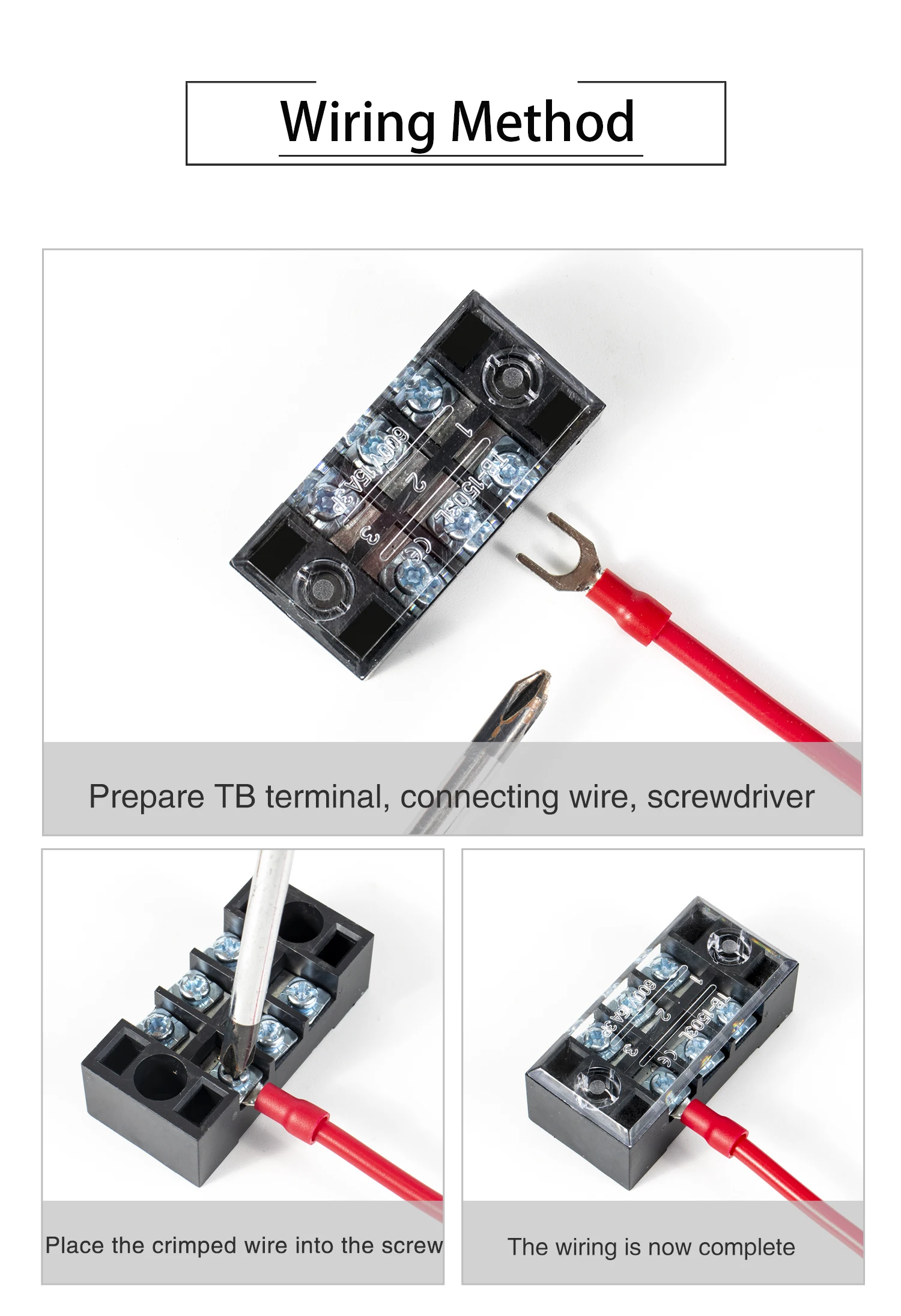 TB-2505 Terminal Block Strip TB Wire Connector Wiring Tool 25A 600V Dual Row Barrier Screw 1pcs