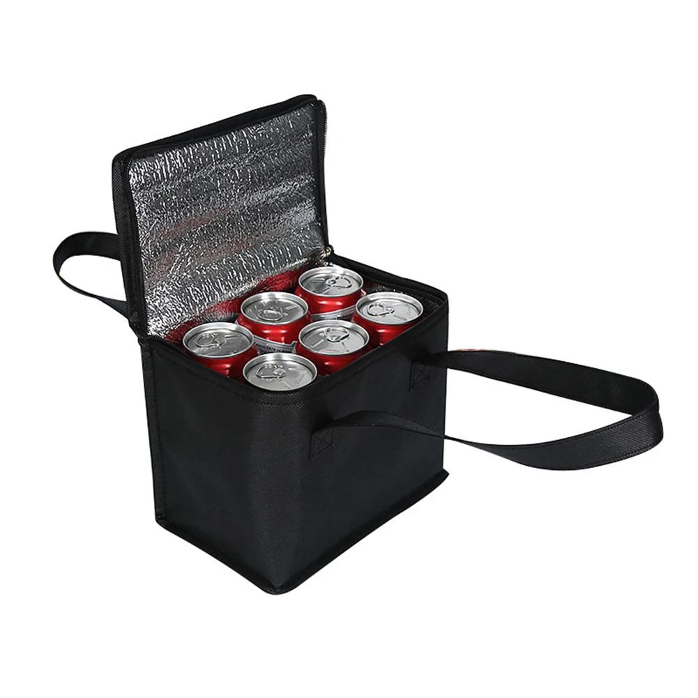 Portable Can Cooler Pack Takeaway Food Packing Container Thermal Insulated Lunch Bag Portable Solid Color Thermal Insulated Can