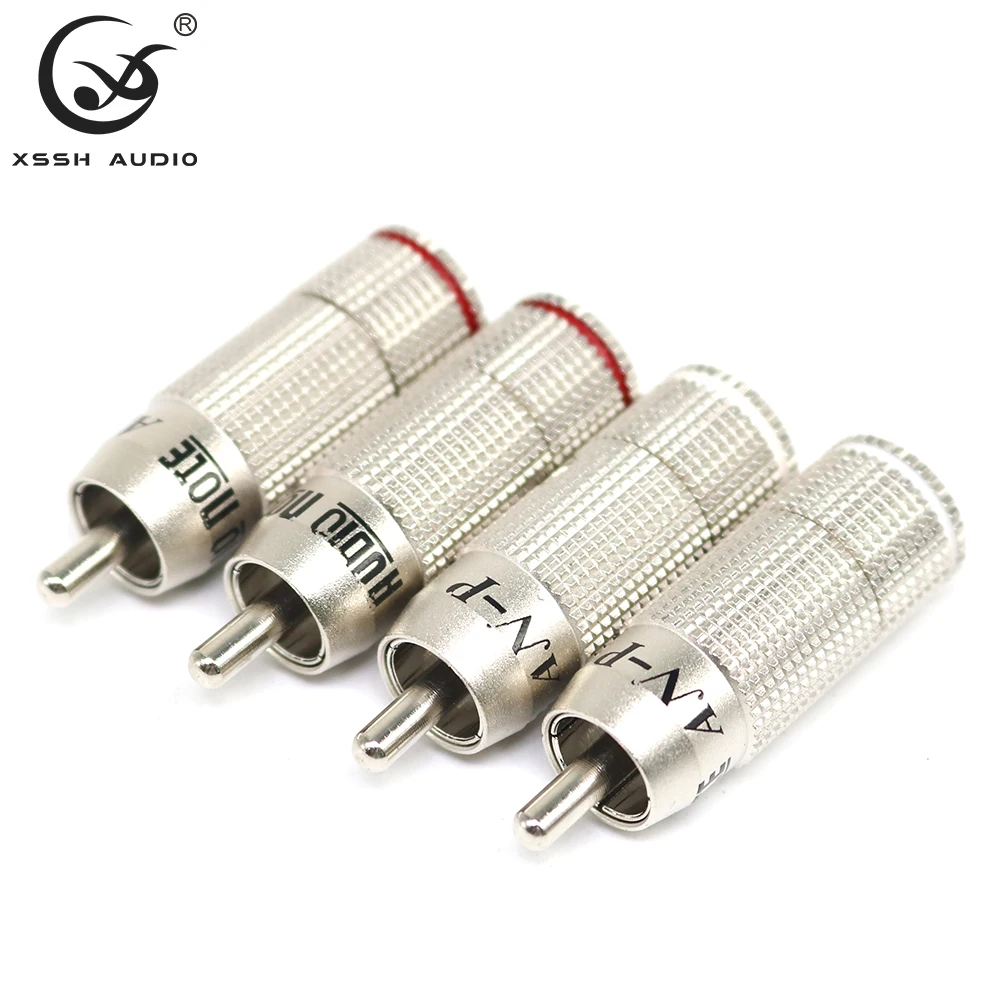 YIVO-Cable de señal de Audio macho de cobre chapado en rodio, Conector de enchufe RCA, HIFI, bricolaje, OEM, nuevo diseño, 9mm, 4 piezas, 8 piezas