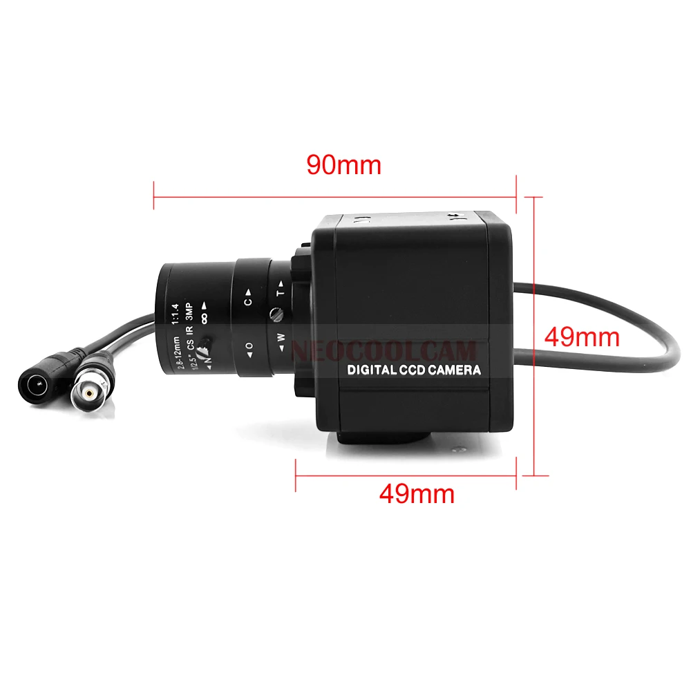 Imagem -04 - Minicâmera de Segurança Ahd 2mp 1080p Caixa com Zoom Manual de 2.812 mm e Lente de Foco Fixo de mm para Sistemas Ahd Dvr