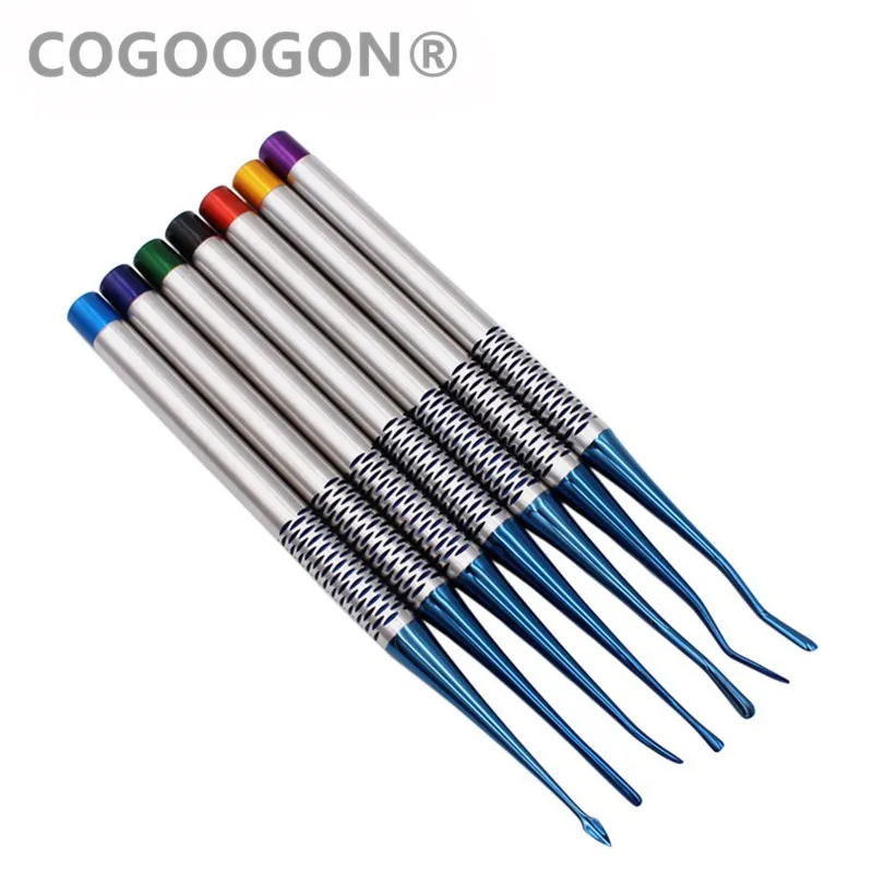 

7 pcs/set Dental Tooth Extracting Tools Set Titanium Alloy Implant Instrument Dental Elevator Set Dental Extraction Root Tooth