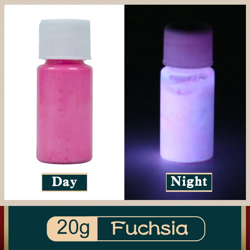 20g Fuchsia Glow in the Dark Fluorescent Paint for Party Nail Decoration Art Supplies Phosphor Pigment