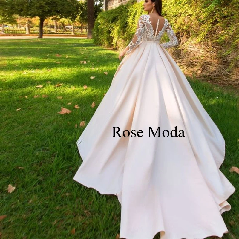 Rose Moda V คอยาวแขนลูกไม้ชุดกระเป๋าที่กำหนดเองทำ