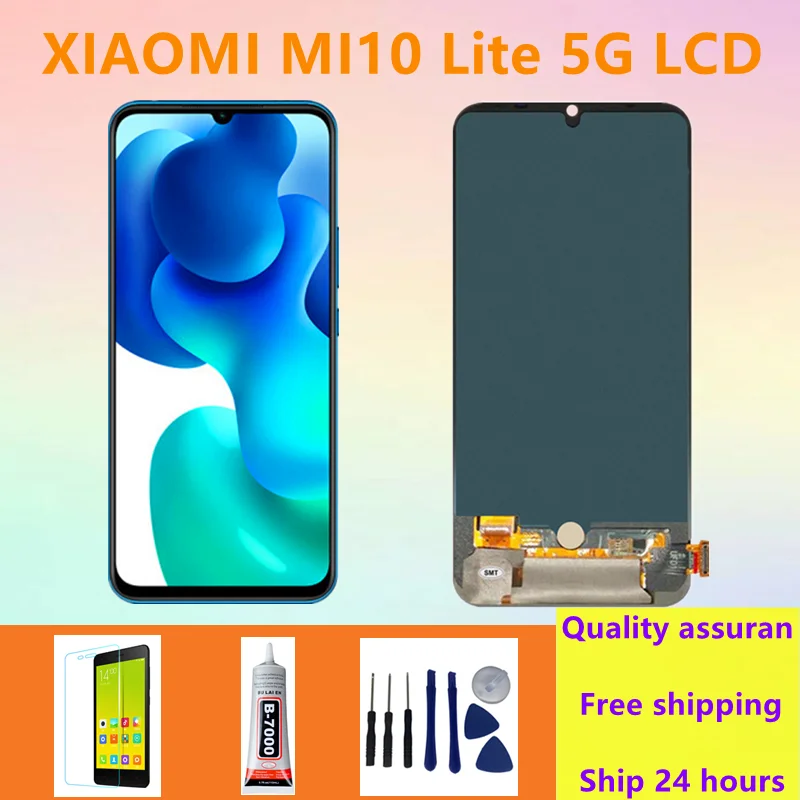 

ЖК-дисплей 6,57 ''для Xiaomi Mi 10 Lite, сенсорный экран, дигитайзер, замена M2002J9G LCD для Xiaomi Mi 10 Lite, фотография