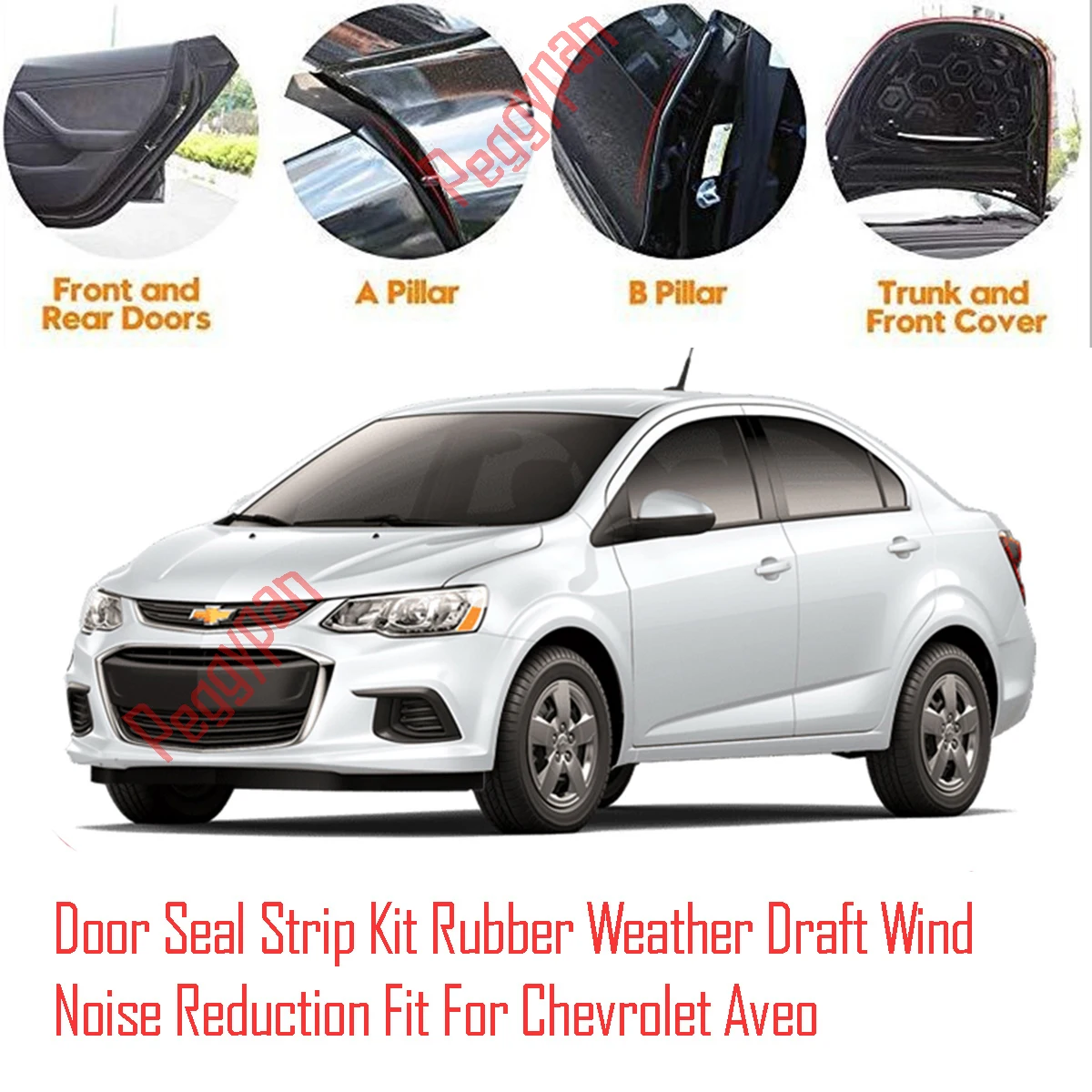 Door Seal Strip Kit Self Adhesive Window Engine Cover Soundproof Rubber Weather Draft Wind Noise Reduction For Chevrolet Aveo