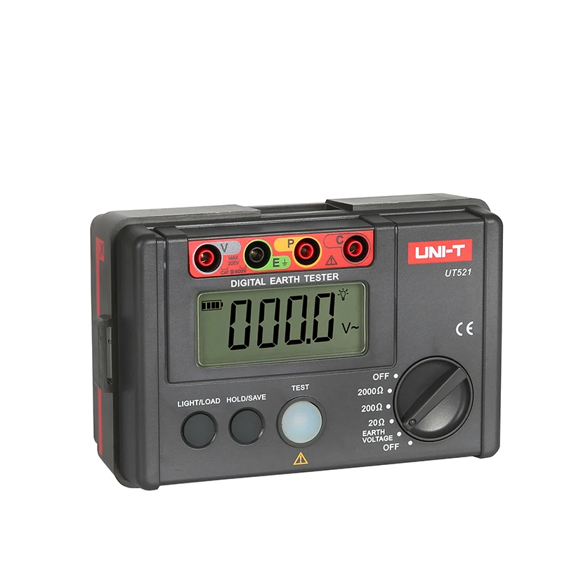 UNI-T UT521 LCD Digital Earth Resistance Tester Low Voltage Display 0-200V 0-2000 ohm Ground Earth Resistance Voltage Mete