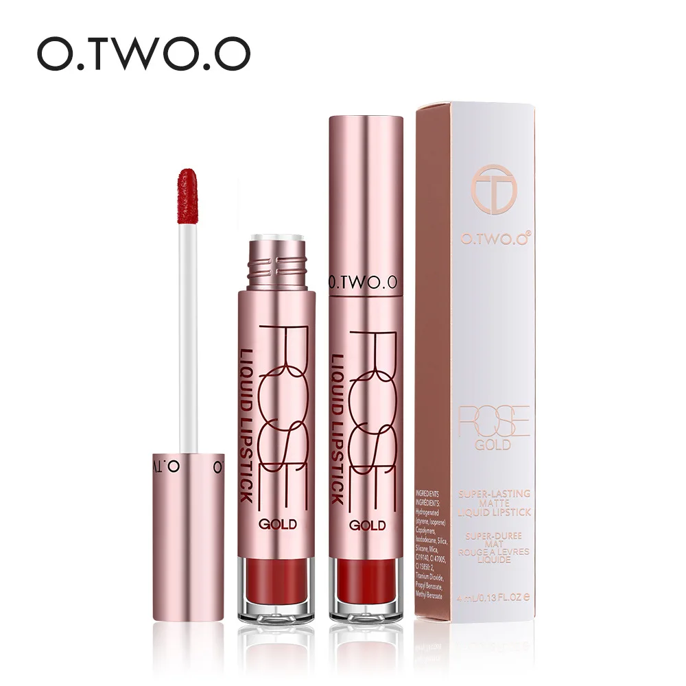 O.TWO.O 12 Colors Lip Gloss Lip Tint Long-Lasting Waterproof Non-stick Cup Easy To Wear Matte Liquid Lipstick Lip Makeup N2135